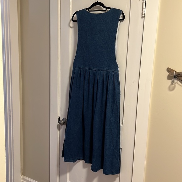 Vintage 80s Denim Jumper Dress 14 - Picture 3 of 5